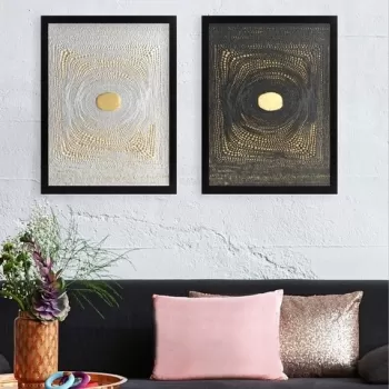 Set 2 tablouri decorative, SET_035, Lulu, 34x44 cm, plastic imagine