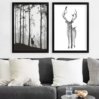 Set 2 tablouri decorative, SET_083, Lulu, 34x44 cm, plastic imagine