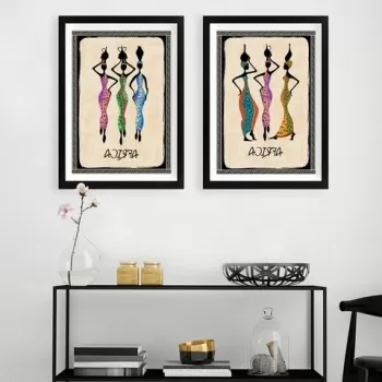 Set 2 tablouri decorative, SET_093, Lulu, 34x44 cm, plastic imagine