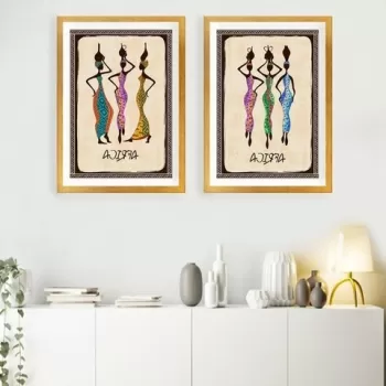 Set 2 tablouri decorative, SET_094, Lulu, 34x44 cm, plastic imagine