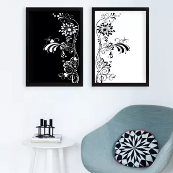 Set 2 tablouri decorative, SET_097, Lulu, 34x44 cm, plastic imagine