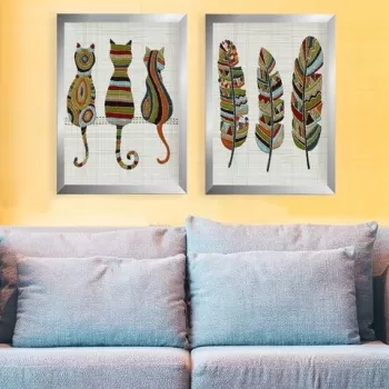 Set 2 tablouri decorative, SET_113, Lulu, 34x44 cm, plastic imagine