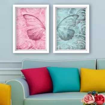 Set 2 tablouri decorative, SET_114, Lulu, 34x44 cm, plastic imagine