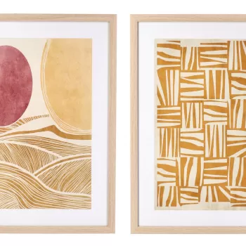 Set 2 tablouri decorative Sherley 396, Bizzotto, 40 x 60 cm, hartie imprimata/sticla/MDF imagine