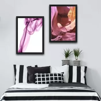 Set 2 tablouri decorative, Soft Pink Set, PAL, Hartie, Multicolor imagine