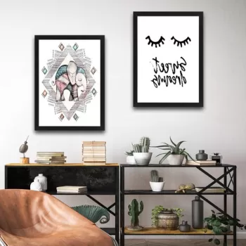 Set 2 tablouri decorative, Sweet Dreams Set, PAL, Hartie, Multicolor imagine