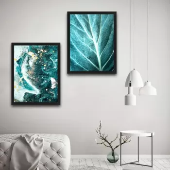 Set 2 tablouri decorative, Turquoise Set, PAL, Hartie, Multicolor imagine