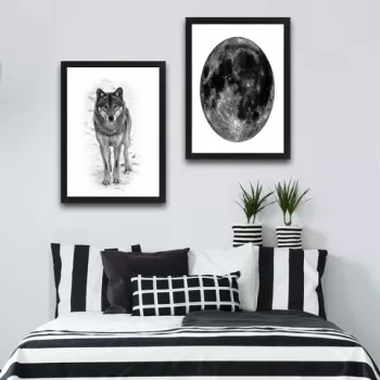 Set 2 tablouri decorative, Wolf Set, PAL, Hartie, Multicolor imagine