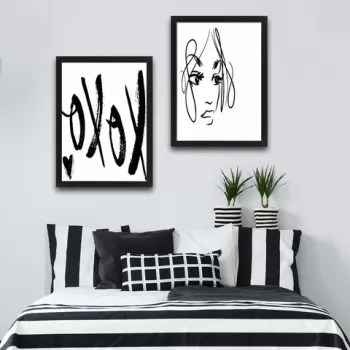 Set 2 tablouri decorative, Xoxo Set, PAL, Hartie, Multicolor imagine