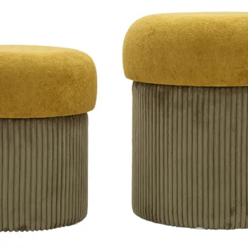 Set 2 taburete cu spatiu depozitare Aspen, Mauro Ferretti, 42x44 cm/35x37 cm, MDF/poliester, verde imagine