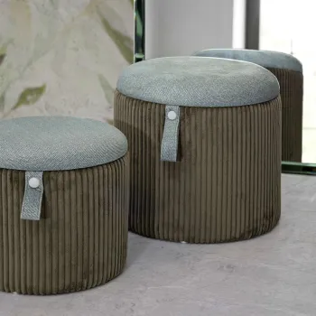 Set 2 taburete cu spatiu depozitare Bolzano, Mauro Ferretti, 38x38 cm/32x32 cm, MDF/poliester, verde imagine