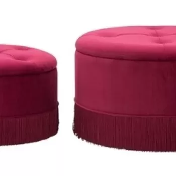 Set 2 taburete cu spatiu pentru depozitare, Lines, Mauro Ferretti, 71x41 cm, bordo imagine