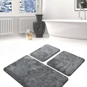 Set 3 covorase de baie Havai, Chilai, 40x60 cm/50x60 cm/60x100 cm, fume imagine