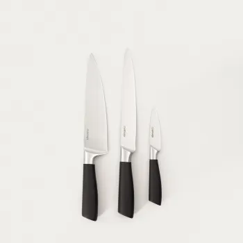 Set 3 cutite Liba, Homla, inox/plastic, negru imagine