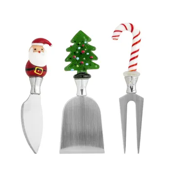 Set 3 cutite pentru branzeturi, Bloomingville, Misa, 19.5x17x4.5 cm, sticla, rosu imagine