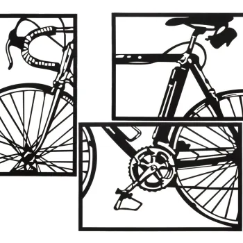 Set 3 decoratiuni de perete Bike, Mauro Ferretti, 40x60 cm, fier, multicolor imagine
