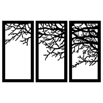 Set 3 decoratiuni de perete, Tree 11, Tanelorn, 112x70 cm, metal imagine