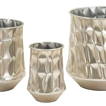 Set 3 ghivece Silver, Mauro Ferretti, 35x38.5 cm, fier, argintiu imagine