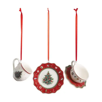 Set 3 globuri, Villeroy & Boch, Toy's Delight Decoration Breakfast, 4 x 7 cm, portelan premium imagine