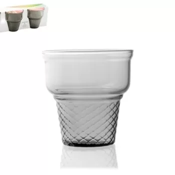 Set 3 pahare Cornet, Pasabahce, 245 ml, sticla, gri imagine