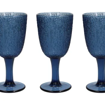 Set 3 pahare Davor, Tognana Porcellane, 250 ml, sticla, albastru imagine
