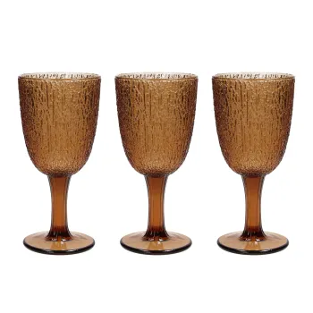 Set 3 pahare Davor, Tognana Porcellane, 250 ml, sticla, maro imagine