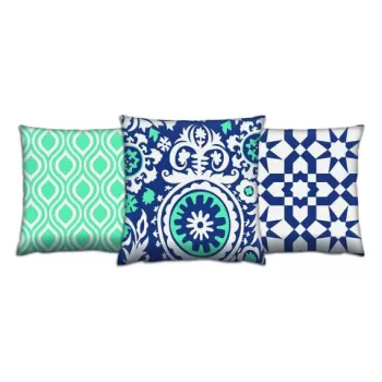 Set 3 perne decorative, AC-4088-4699-4230, 50% Bumbac / 50% Poliester, Multicolor imagine