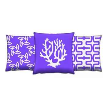 Set 3 perne decorative, AC-4139-4103-4152, 50% Bumbac / 50% Poliester, Multicolor imagine