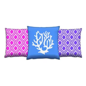 Set 3 perne decorative, AC-4235-4102-4236, 50% Bumbac / 50% Poliester, Multicolor imagine