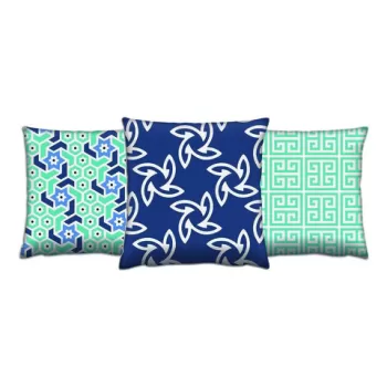 Set 3 perne decorative, AC-4266-4148-4336, 50% Bumbac / 50% Poliester, Multicolor imagine