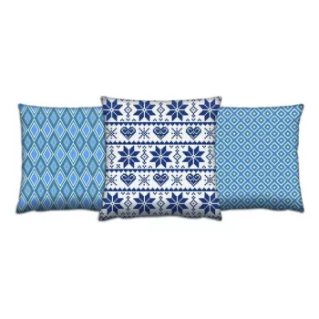 Set 3 perne decorative, AC-4383-4400-4384, 50% Bumbac / 50% Poliester, Multicolor imagine
