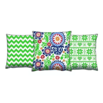 Set 3 perne decorative, AC-4405-4698-4409, 50% Bumbac / 50% Poliester, Multicolor imagine
