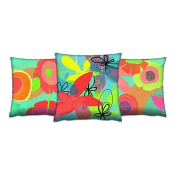 Set 3 perne decorative, AC-4528-4509-4512, 50% Bumbac / 50% Poliester, Multicolor imagine