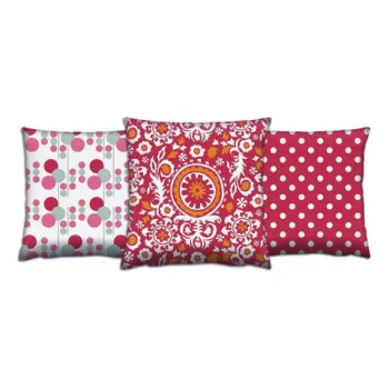 Set 3 perne decorative, AC-4612-4695-4701, 50% Bumbac / 50% Poliester, Multicolor imagine