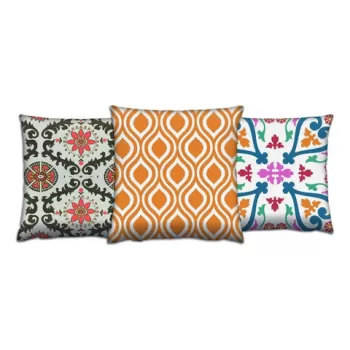 Set 3 perne decorative, AC-4622-4239-4663, 50% Bumbac / 50% Poliester, Multicolor imagine