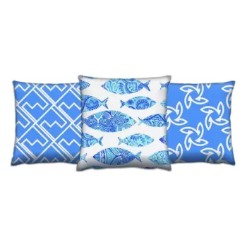 Set 3 perne decorative, AC-4638-4634-4150, 50% Bumbac / 50% Poliester, Multicolor imagine