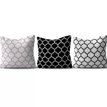 Set 3 perne decorative, HMI-KIR-121, 50% Bumbac / 50% Poliester, Multicolor imagine