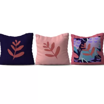 Set 3 perne decorative, HMI-KIR-125, 50% Bumbac / 50% Poliester, Multicolor imagine