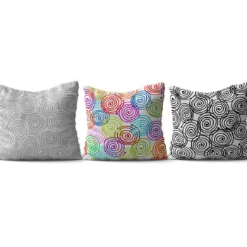 Set 3 perne decorative, HMI-KIR-94, 50% Bumbac / 50% Poliester, Multicolor imagine