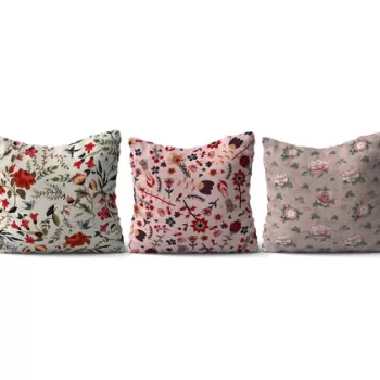 Set 3 perne decorative, HMI-KIR-95, 50% Bumbac / 50% Poliester, Multicolor imagine