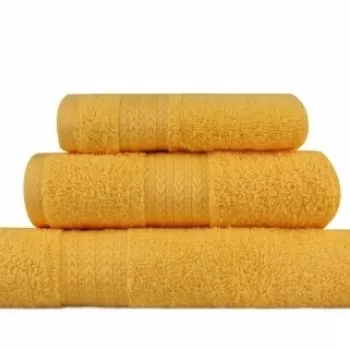 Set 3 prosoape de baie, 100% bumbac, Hobby, Dark Yellow imagine