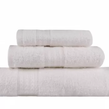 Set 3 prosoape de baie Simplicity, Hobby, 30 x 50 cm/50 x 90 cm/70 x 100 cm, 100% bumbac, alb imagine