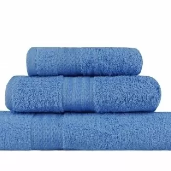 Set 3 prosoape de baie Simplicity, Hobby, 30 x 50 cm/50 x 90 cm/70 x 100 cm, 100% bumbac, bleu imagine