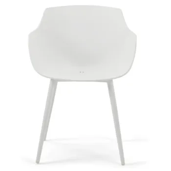 Set 3 scaune pentru gradina/terasa Paco, aluminiu/polipropilena/poliester, alb imagine