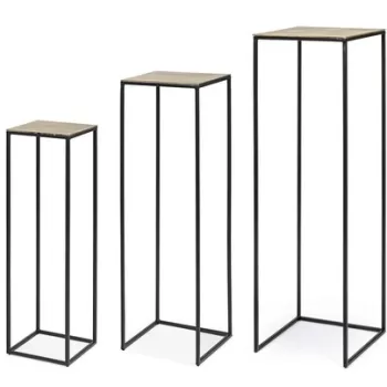Set 3 suporturi pentru ghivece Amira, Bizzotto, 35 x 35 x 115 cm, otel/aluminiu imagine