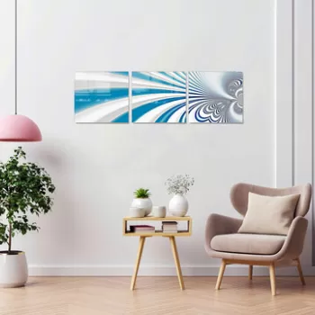 Set 3 tablouri decorative, 1235, Sticla temperata, 60 x 60 cm, 3 piese, Multicolor imagine