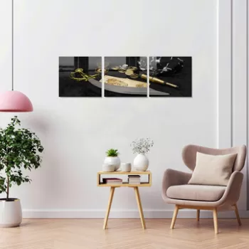 Set 3 tablouri decorative, 1368, Sticla temperata, 40 x 40 cm, 3 piese, Multicolor imagine