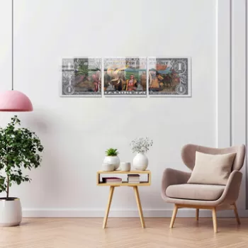 Set 3 tablouri decorative, 1409, Sticla temperata, 40 x 40 cm, 3 piese, Multicolor imagine