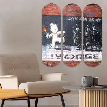 Set 3 tablouri decorative, 3KY3785, Imprimat UV, Multicolor imagine