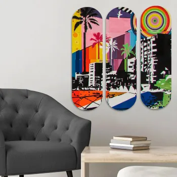 Set 3 tablouri decorative, 3KY3803, Imprimat UV, Multicolor imagine